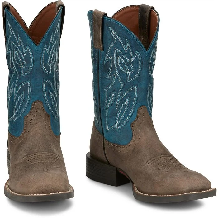 Men's All-Season Boots JUSTIN MENS CANTER SQUARE TOE WESTERN BOOTS STYLE SE7513
