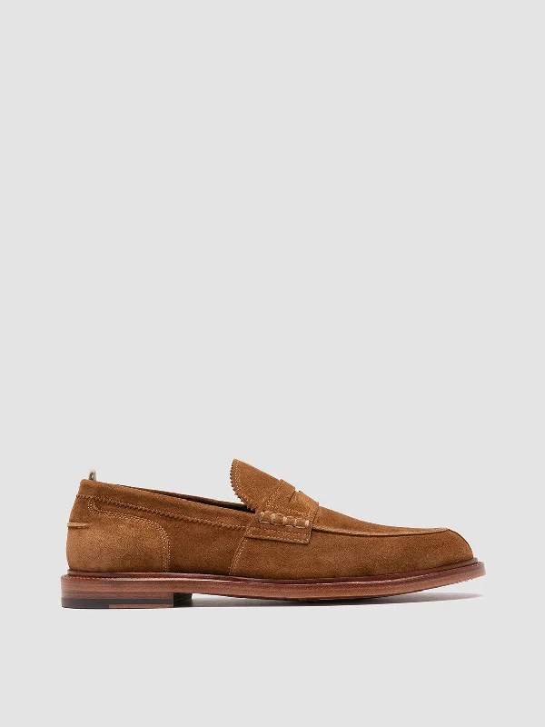Huge Savings On Premium Quality Shoes SAX 001 - Brown Suede Penny Loafers