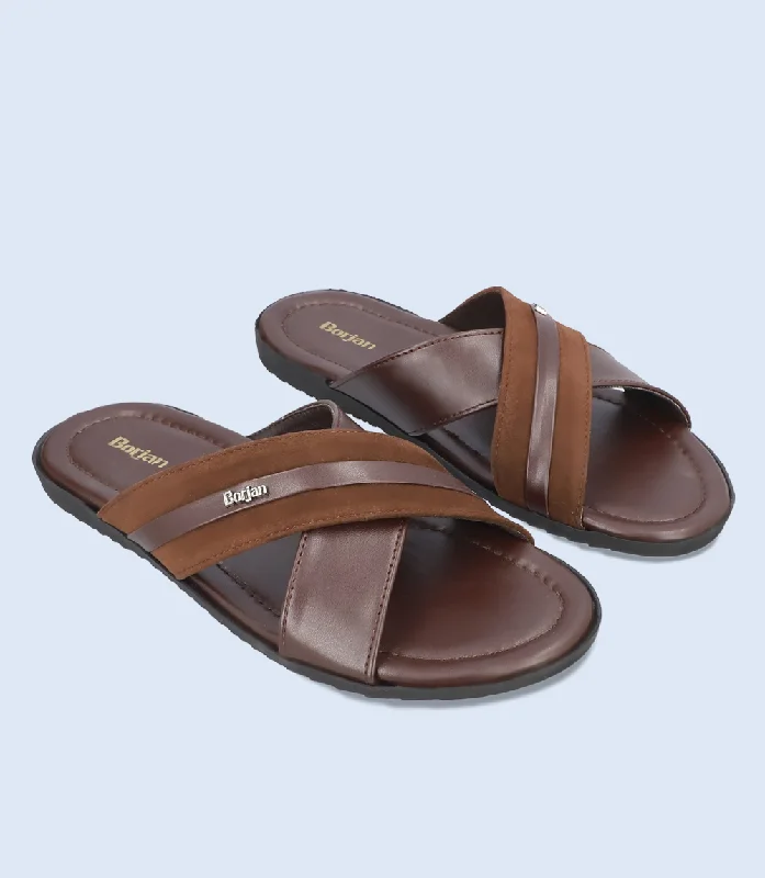 Exclusive Flash Sale On Durable And Trendy Shoes BM5630-BROWN-Men Casual Slipper