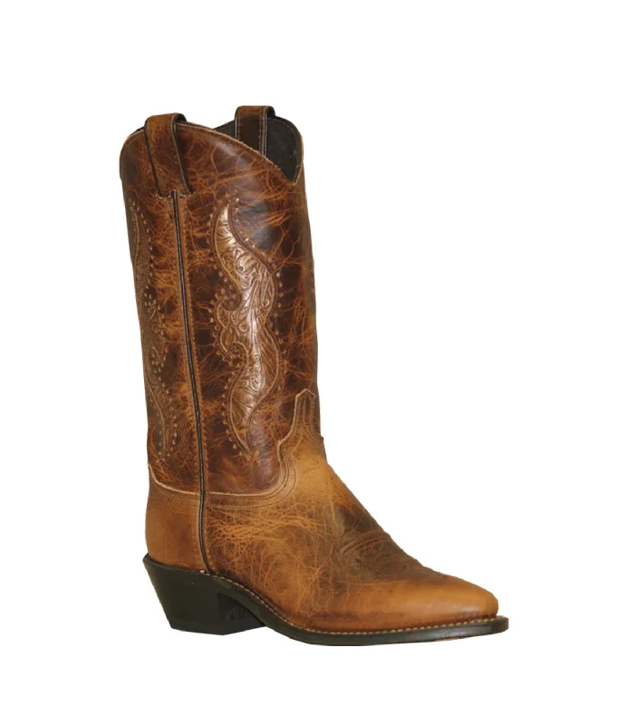 Men's Waterproof Boots Abilene Boots Womens 11in Tooled Inserts Antiqued Brown Cowhide Cowboy Boots