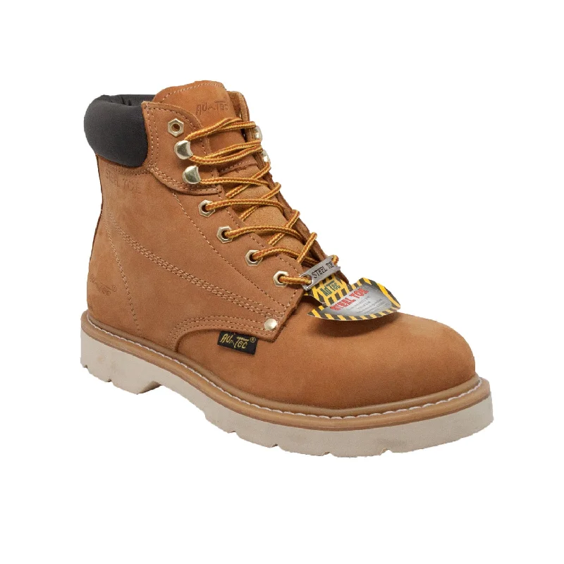 Men's Casual Shoes AdTec Mens 6in Steel Toe Hiker Tan Work Boots