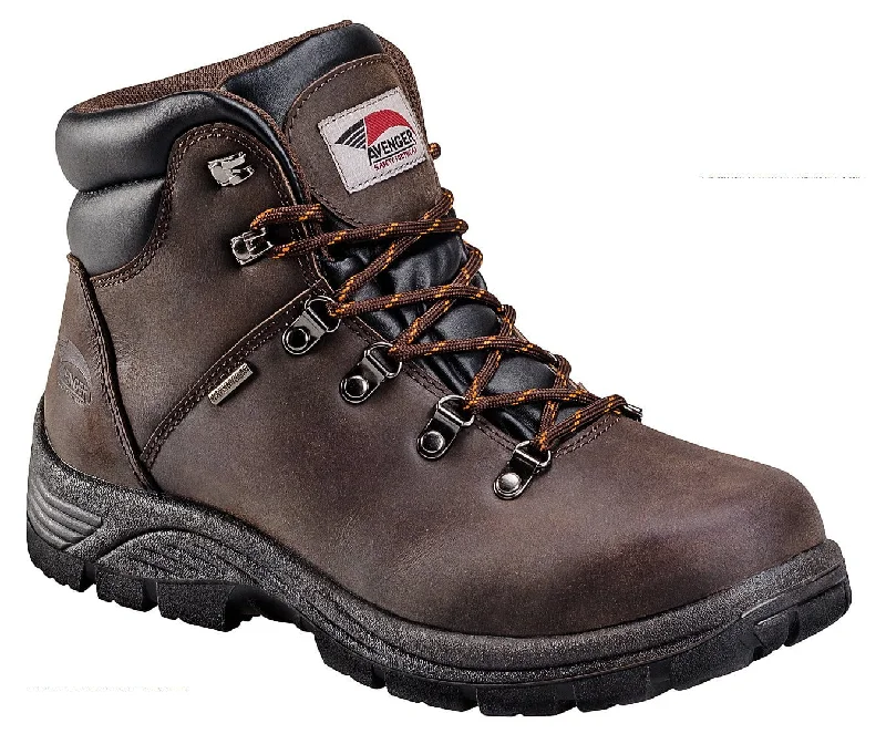 All-Season Boots For Men Avenger Mens EH WP Hiker M Brown Leather Soft Toe Boots