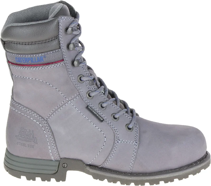 Biggest Shoe Sale Of The Year CAT Womens Echo Wp St Frost Grey Nubuck Work Boots