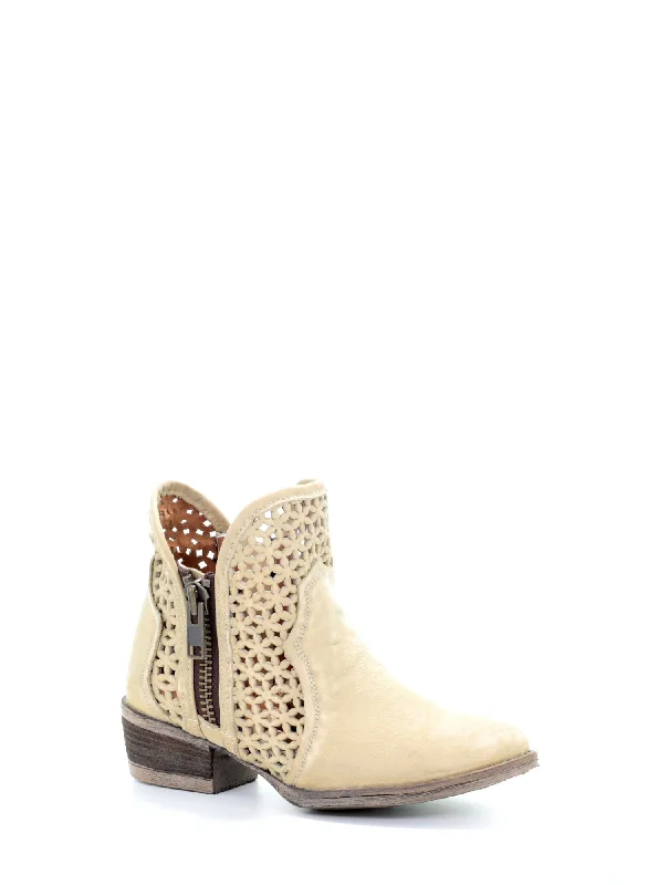 Men's Versatile Boots Circle G Urban Ladies Bone Cowhide Leather Shortie Boots