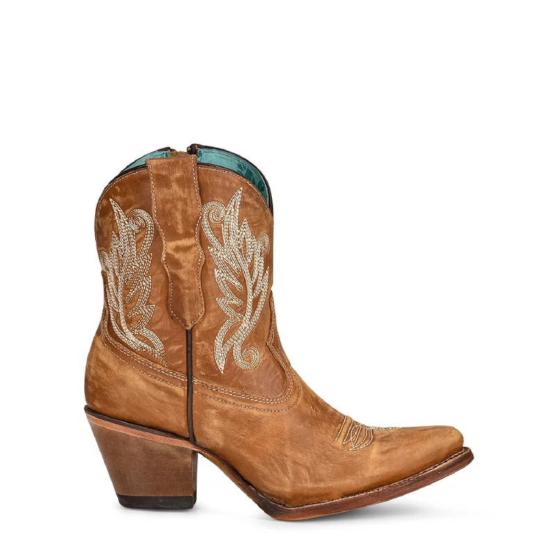 Men's Versatile Shoes Corral Urban Womens Shortie Cowboy Boots Leather Tan