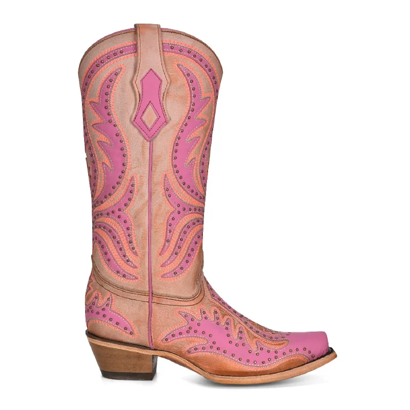 Men's All-Season Boots Corral Womens C3970 Neon Pink Leather Western Cowboy Boots