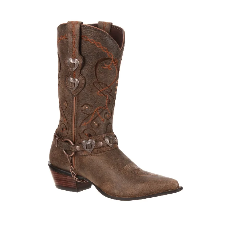 Casual  Shoes For Everyday Wear Crush by Durango Womens Dusk to Dawn Leather Heartbreaker Cowboy Boots