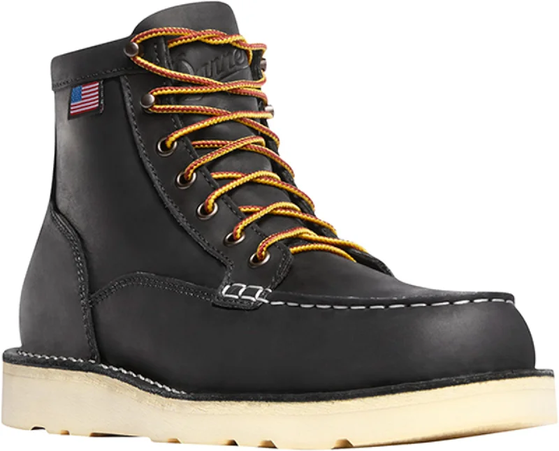 Seasonal Sale On High-Quality Shoes Danner Bull Run Moc Toe Mens Black Leather 6in ST Work Boots