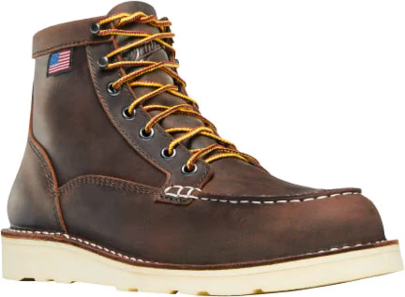 Limited Stock On Premium Leather Shoes Danner Bull Run Moc Toe Womens Brown Leather 6in USA ST Work Boots