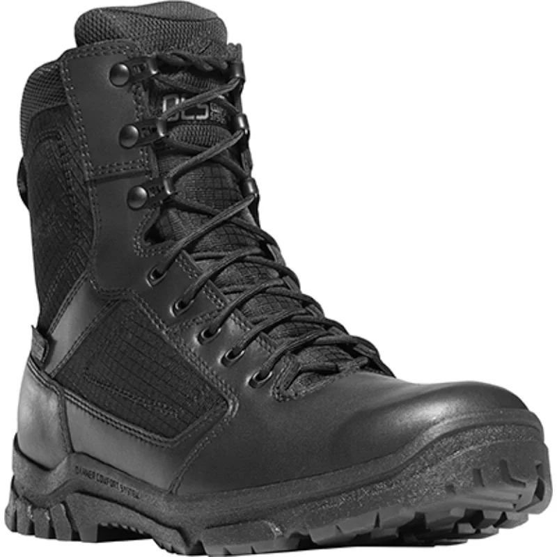 Men's Classic Boots Danner Lookout 8in Mens Black Leather Waterproof Work Boots 23822