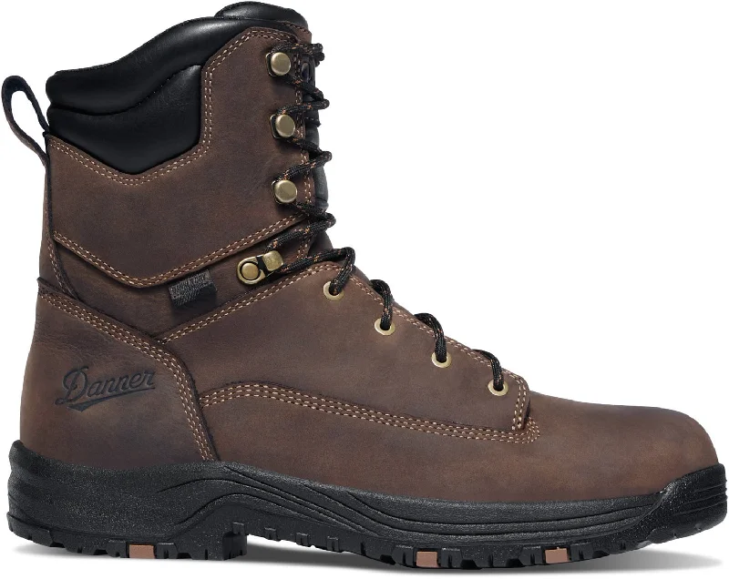 Men's Adaptive Fit Boots Danner Mens Caliper 8in Brown Leather Work Boots
