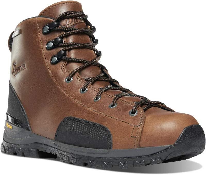 Men's Minimalist Boots Danner Mens Stronghold 6in NMT Dark Brown Leather Work Boots