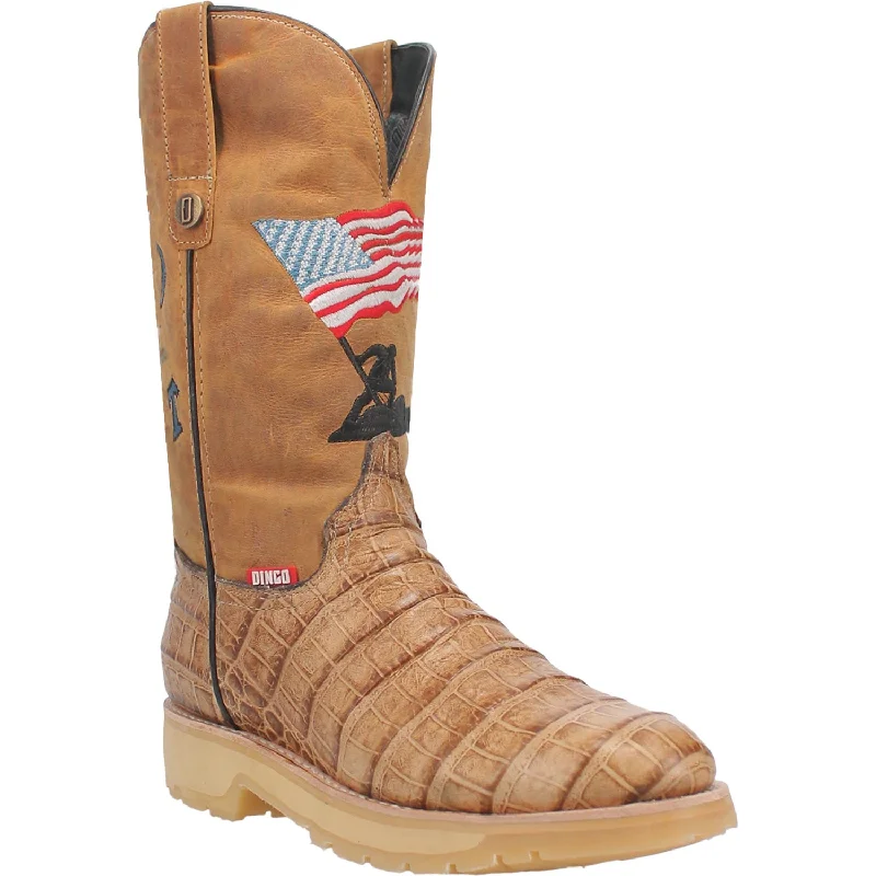 Huge Savings On Trendy Shoes Dingo Mens Patriot Tan Leather Cowboy Boots