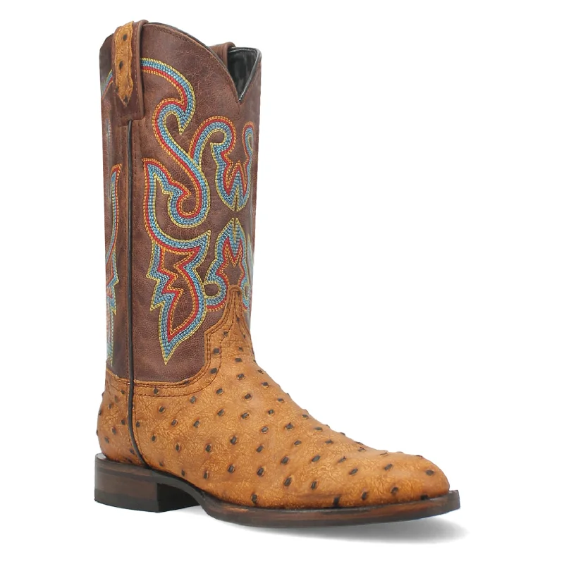 Grab Your Favorite Shoes At The Lowest Prices Dingo Mens Ranger Tan Leather Ostrich Print Cowboy Boots