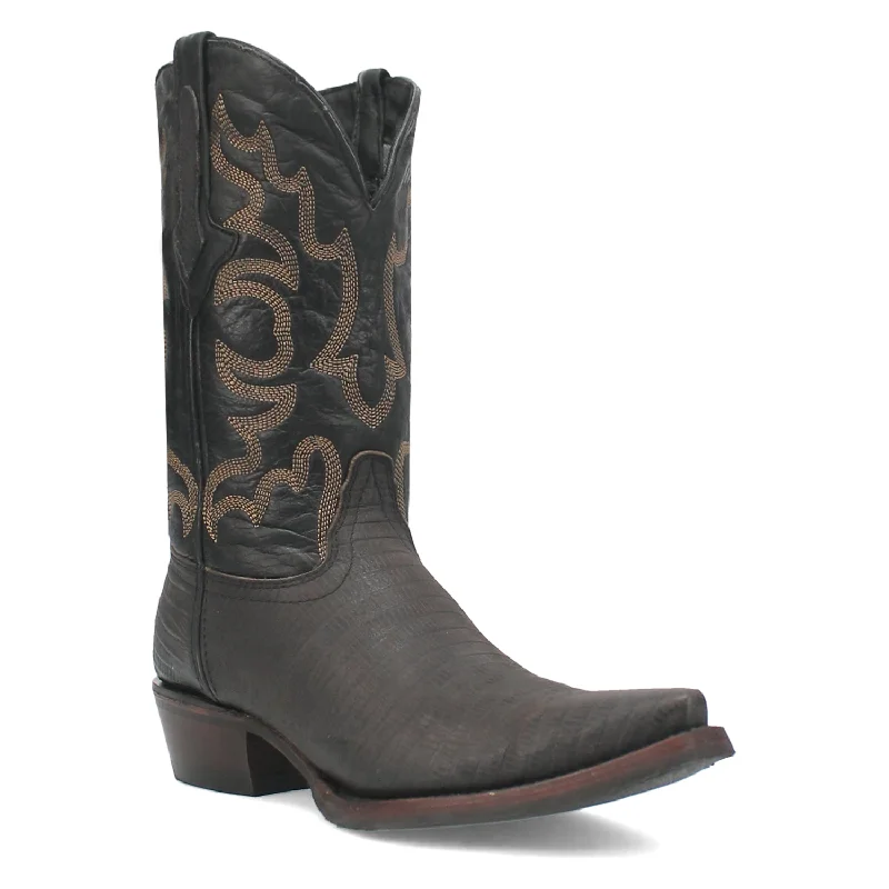 Men's Comfortable Shoes Dingo Mens The Duke Black Leather Cowboy Boots