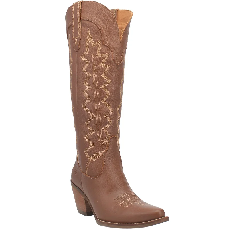 Men's Temperature-Regulating Boots Dingo Womens High Cotton Cowboy Boots Leather Brown