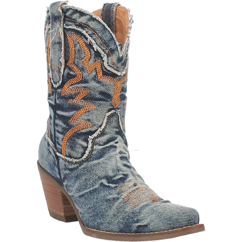 Men's Moisture-Wicking Boots Dingo Womens Yall Need Dolly Cowboy Boots Leather Blue