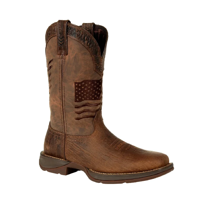 Men's Anti-Slip Boots Durango Mens Acorn Leather Rebel USA Cowboy Boots