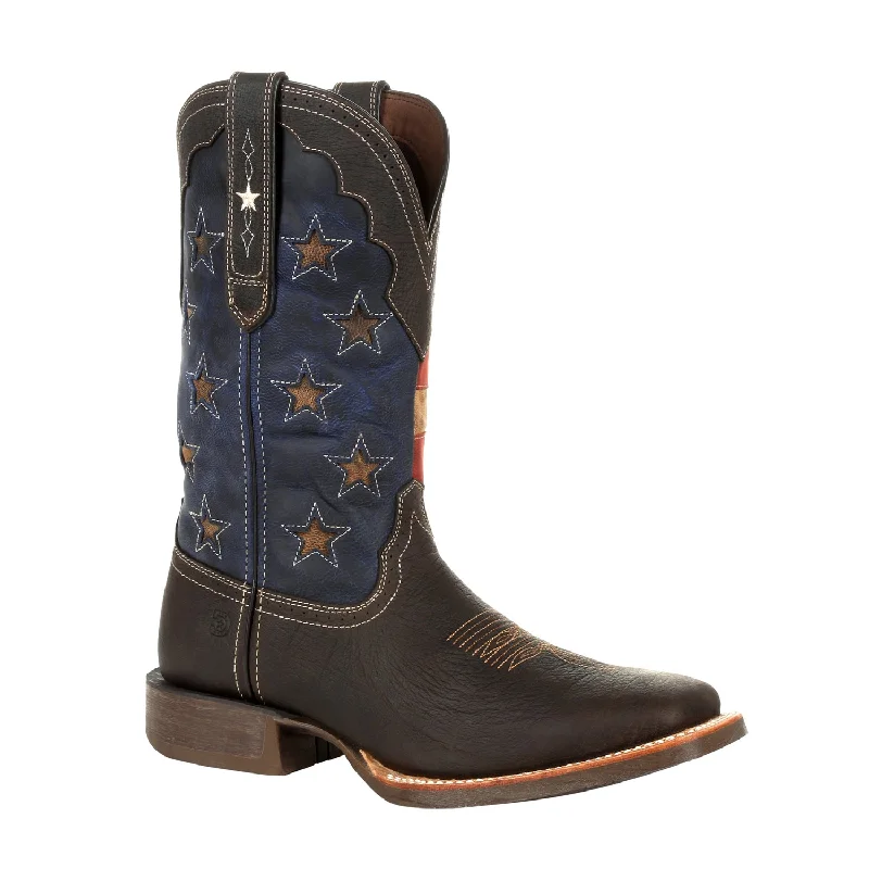 Men's Ultra-Light Boots Durango Mens Chestnut/Vintage Flag Leather Rebel Pro Cowboy Boots