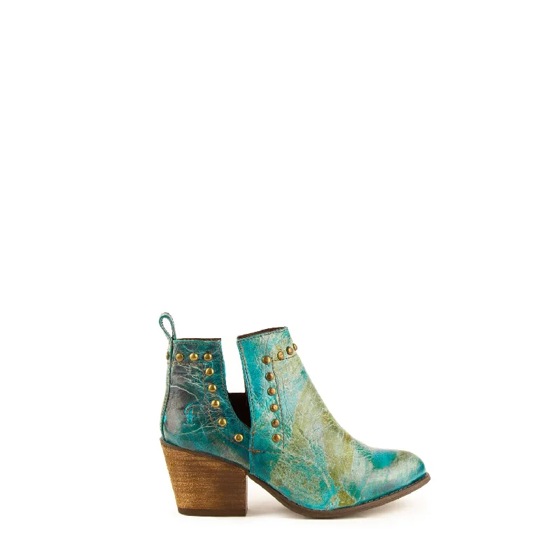 Limited-Time Shoe Discounts On Top Brands Ferrini Ladies Turquoise Leather Bootie R-Toe Stella Ankle Boots