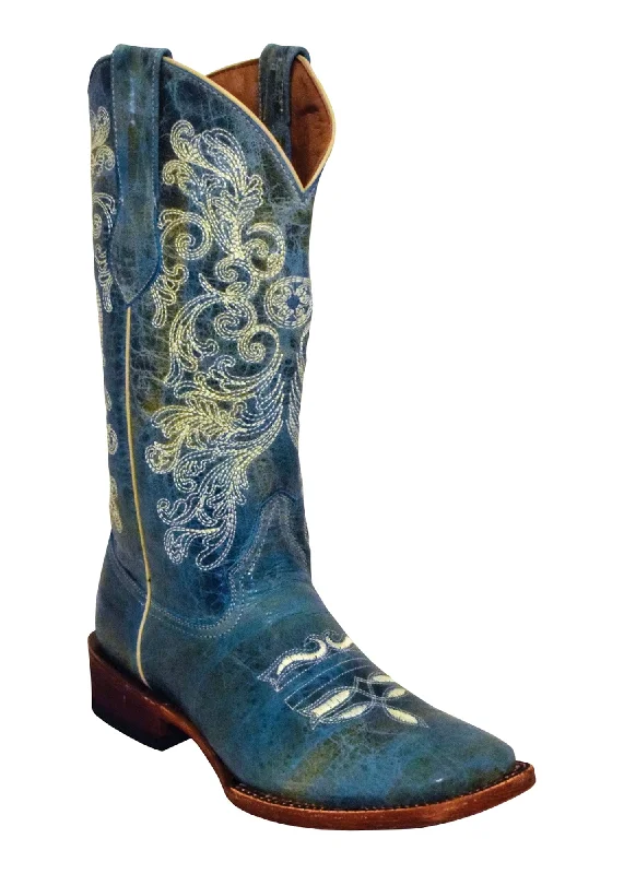 Men's Flexible Boots Ferrini Ladies Turquoise Leather Southern Charm S-Toe Cowboy Boots Men's Flexible Boots Ferrini Ladies Turquoise Leather Southern Charm S-Toe Cowboy Boots