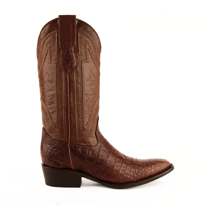 Grab Your Favorite Shoes At The Lowest Price Ferrini Mens Cognac Leather Gator Belly D-Toe Stallion Cowboy Boots