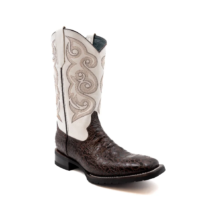 Men's Modern Shoes Ferrini Mens Kai S-Toe Chocolate Leather Turtle Cowboy Boots