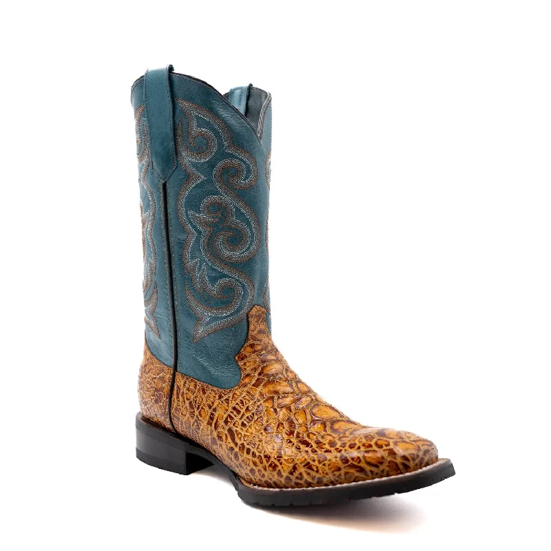 Men's Shock-Resistant Shoes Ferrini Mens Kai S-Toe Cigar Leather Turtle Cowboy Boots