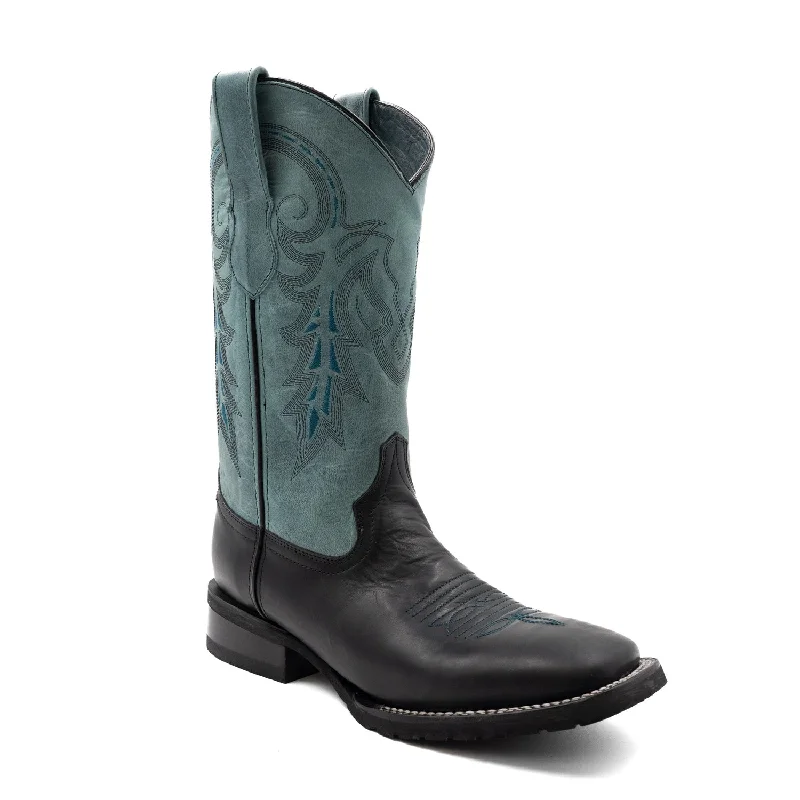 Men's High-Quality Boots Ferrini Mens Maverick S-Toe Black Leather Cowboy Boots