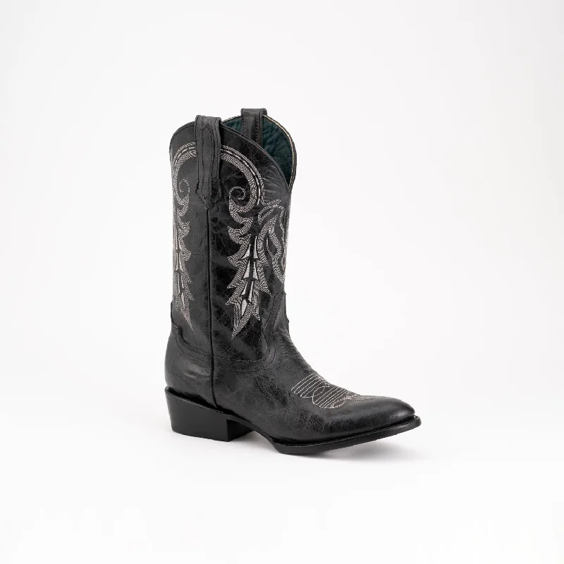 Men's Cozy Shoes Ferrini Mens Remington Black Leather Cowboy Boots