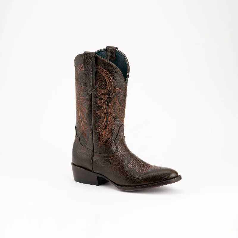 Men's Sporty Shoes Ferrini Mens Remington Chocolate Leather Cowboy Boots