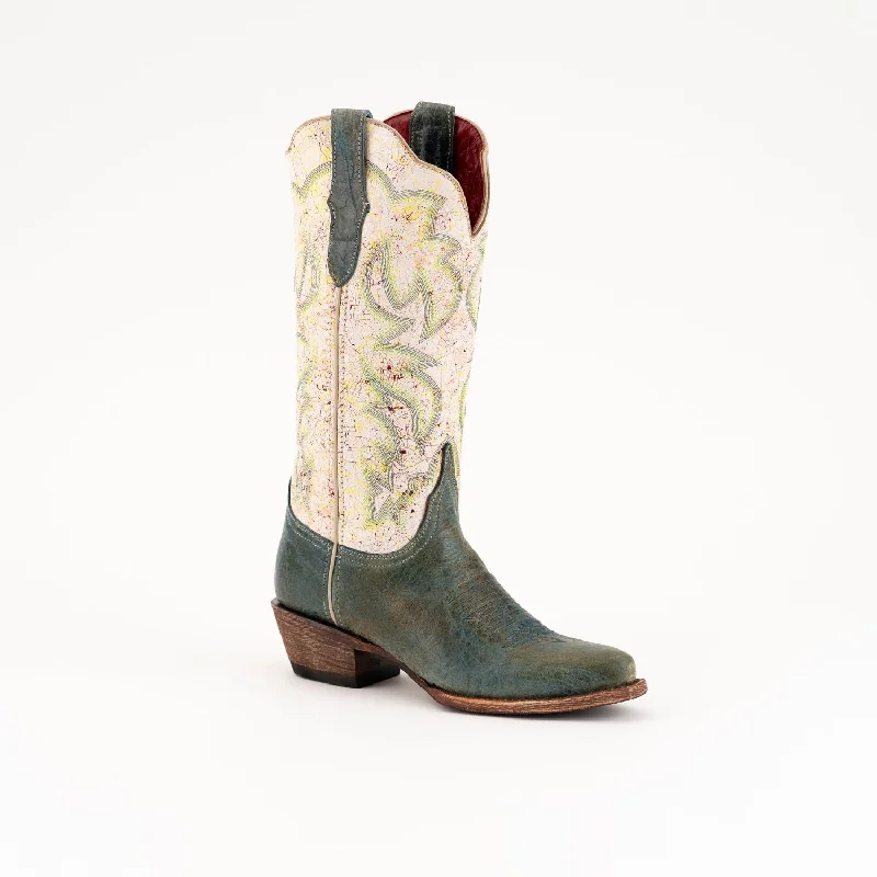 Men's Fashionable Boots Ferrini Womens Teal Leather Candy V-Toe 13in Cowboy Boots