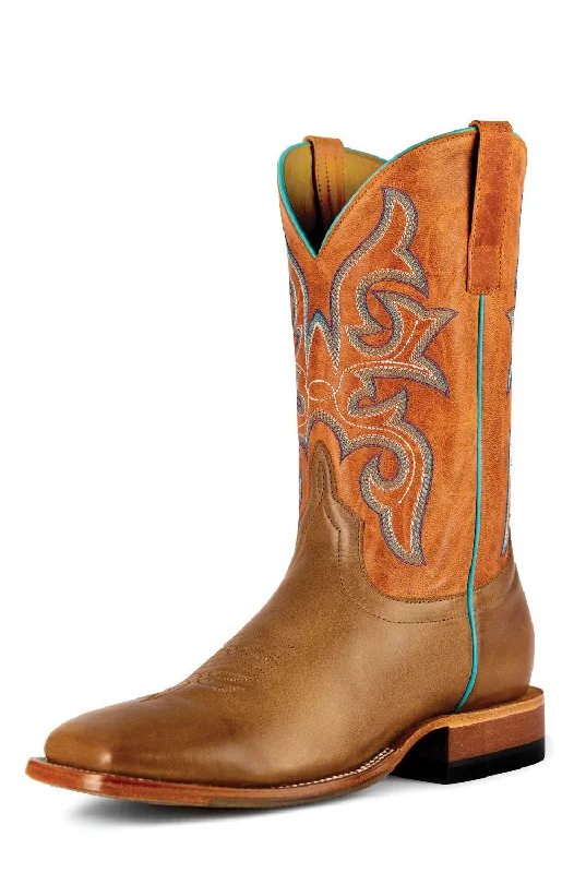 Men's Waterproof Boots Horse Power Mens Orange Barcelona Honey Leather Cowboy Boots