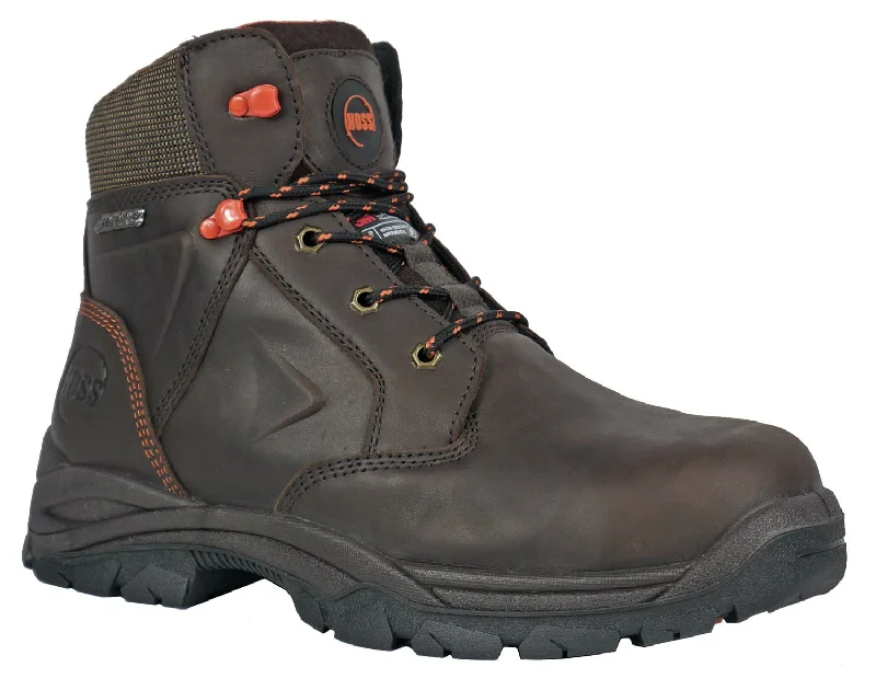 Men's Durable Shoes Hoss Boots Mens Brown Leather Hudson CT 400G WP PR Work Boots