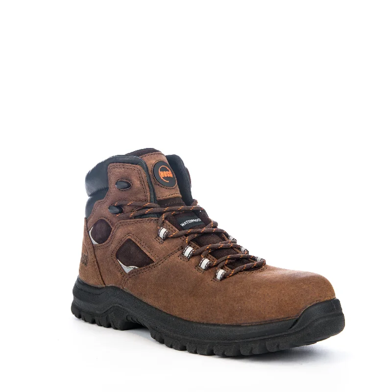 Men's Shock-Resistant Boots Hoss Boots Mens Brown Leather Lorne 6in CT PR Work Boots