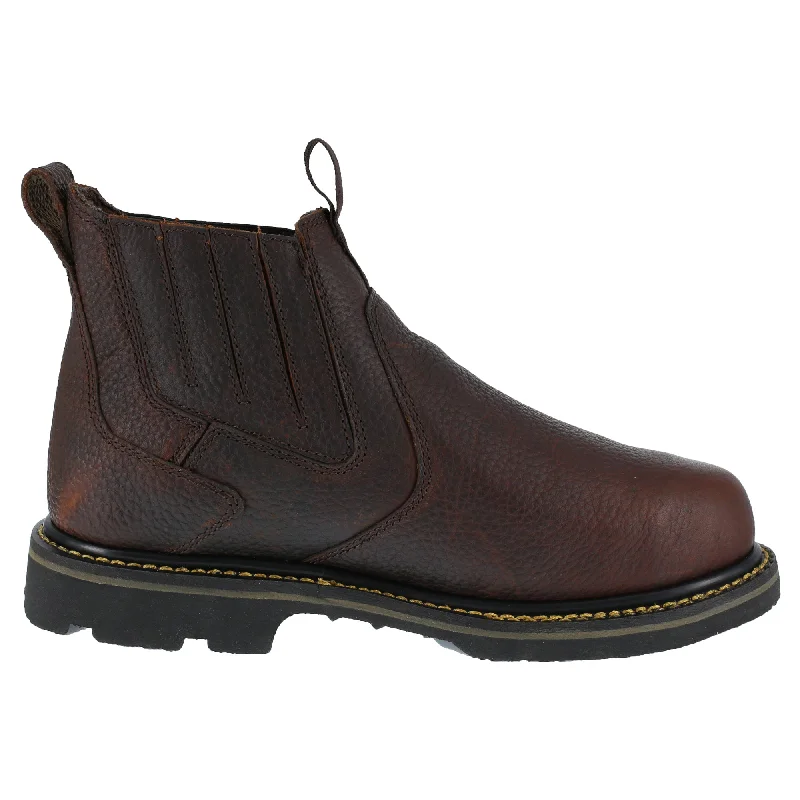 Men's Flexible Shoes Iron Age Mens Brown Leather Work Boots Groundbreaker 6in Internal MetGuard