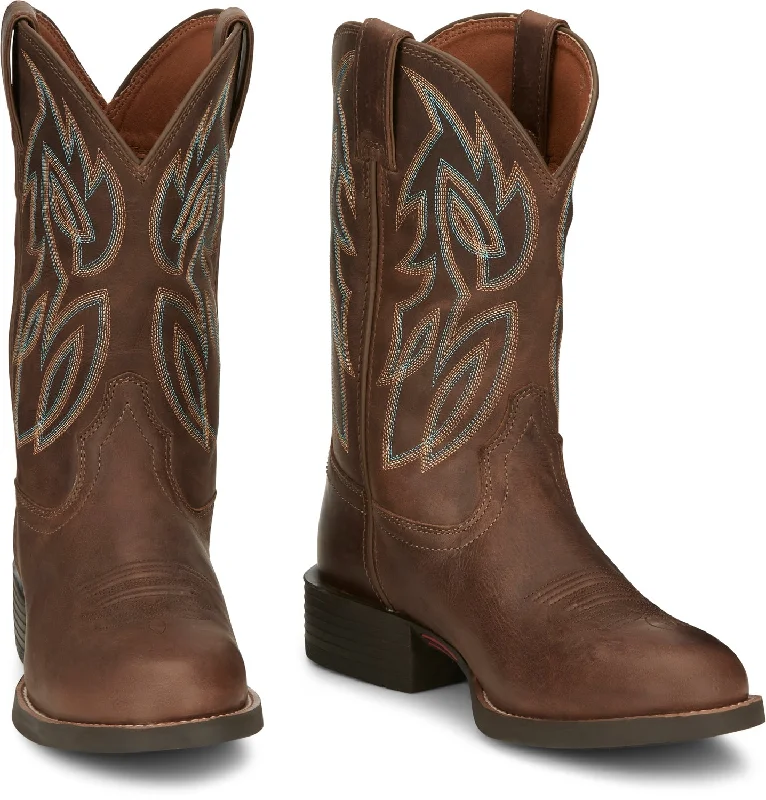 Men's Waterproof Shoes Justin 11in Mens Pecan Rendon Leather Cowboy Boots