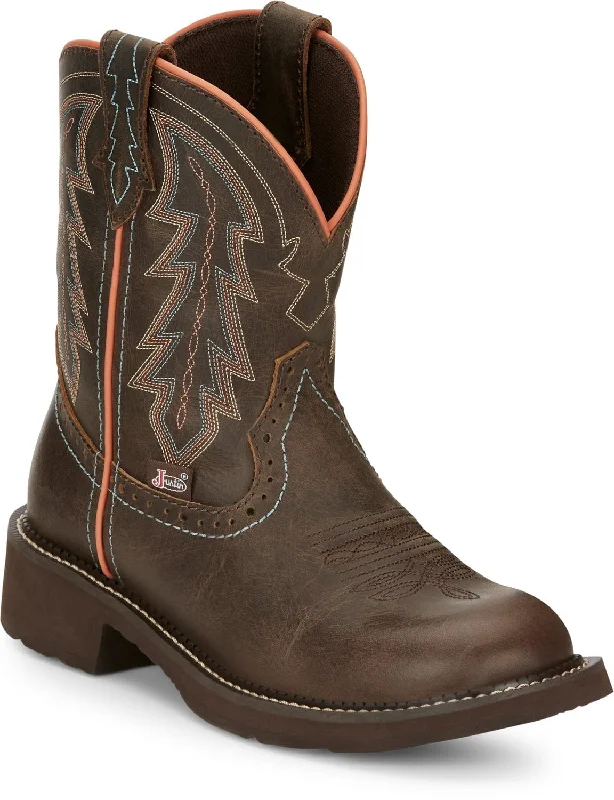 Men's Trendy Shoes Justin 8in Water Buffalo Womens Bay Brown Lyla Leather Cowboy Boots