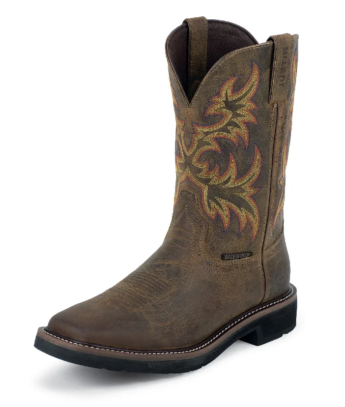 Casual Shoes For Everyday Wear Justin Mens Tan Cowhide Leather Work Boots 11in Stampede WP Steel Toe Casual Shoes For Everyday Wear Justin Mens Tan Cowhide Leather Work Boots 11in Stampede WP Steel Toe