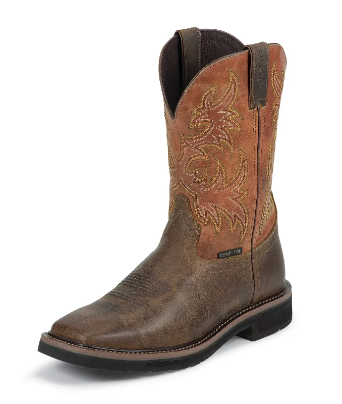 Elegant Shoes For Formal Events Justin Mens Tan Rugged Leather Work Boots 11in Stampede Comp Toe Elegant Shoes For Formal Events Justin Mens Tan Rugged Leather Work Boots 11in Stampede Comp Toe