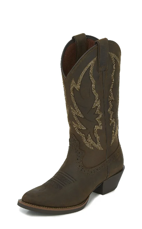 Men's Cozy Boots Justin Stampede Womens Desert Brown Rosella Leather Cowboy Boots