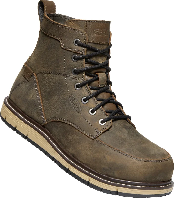 Men's Ultra-Light Shoes Keen Utility Mens San Jose 6in WP Cascade Brown/Black Leather Work Boots