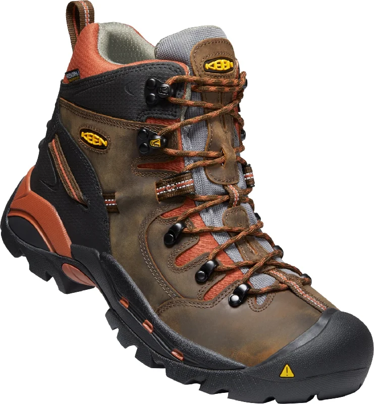 Huge Savings On Premium Quality Shoes Keen Utility Mens Pittsburgh Soft Toe Cascade/Bombay Brown Leather Work Boots