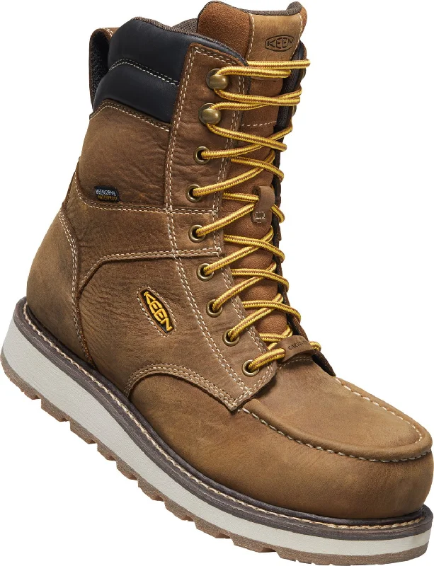 Men's Cozy Shoes Keen Utility Mens Cincinnati 8in WP Belgian/Sandshell Leather Work Boots