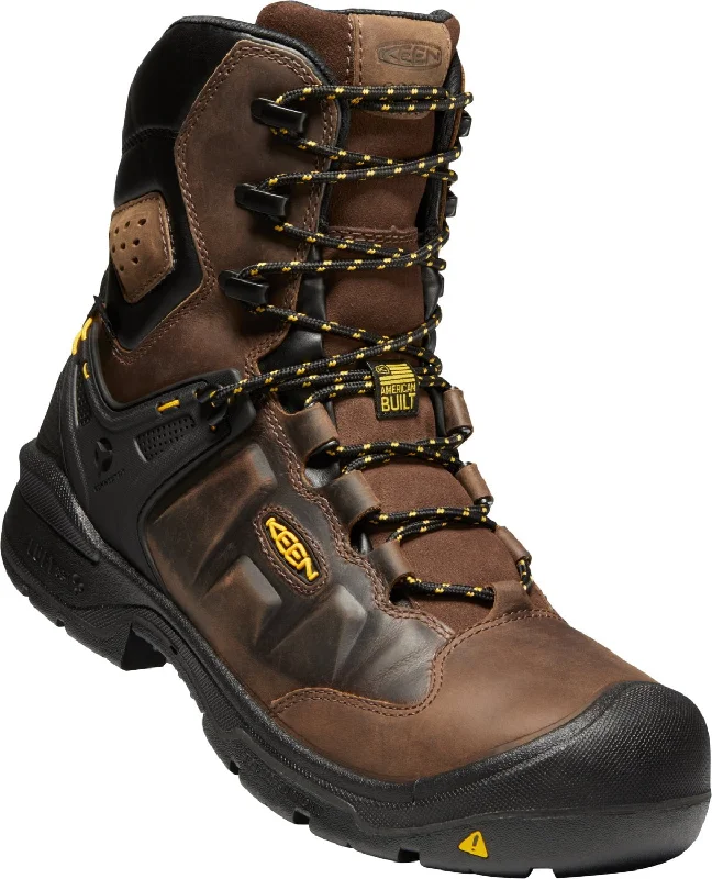 Men's Premium Boots Keen Utility Mens Dover 8in WP 600 G Dark Earth/Black Leather Work Boots