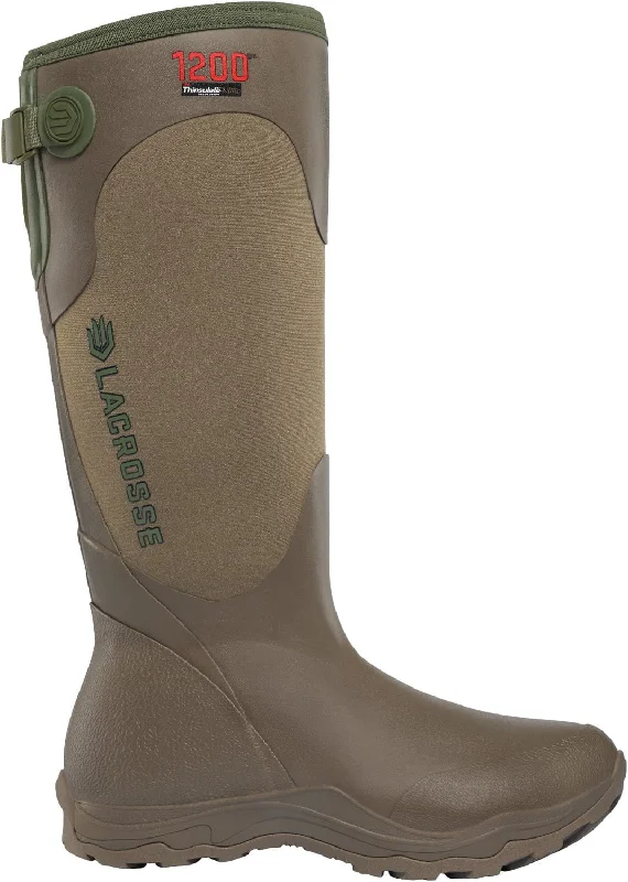Men's Breathable Shoes LaCrosse Womens Alpha Agility 15in 1200G Brown/Green Rubber Hunting Boots