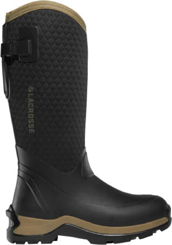 Men's Durable Shoes LaCrosse Womens Alpha Thermal 14in 7.0MM Black/Tan Rubber Work Boots