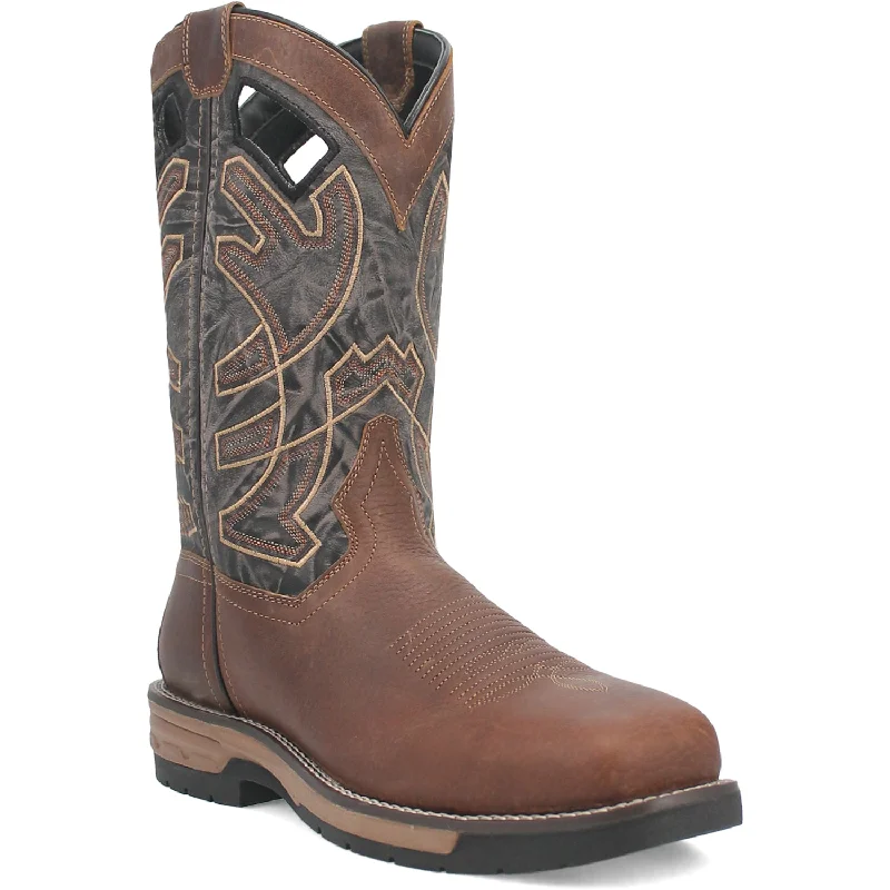 Comfortable Shoes For Men Laredo Mens Nazca Brown/Black Leather Cowboy Boots