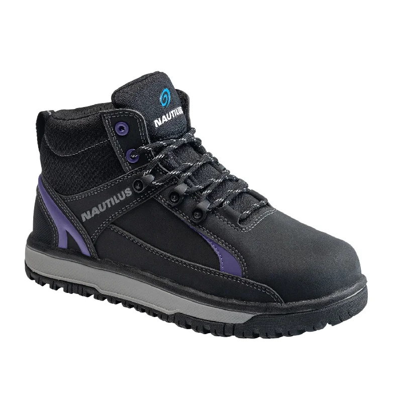 Men's Slip-Resistant Boots Nautilus Womens Black Textile Alloy Toe Urban Mid EH MetGuard Work Boots