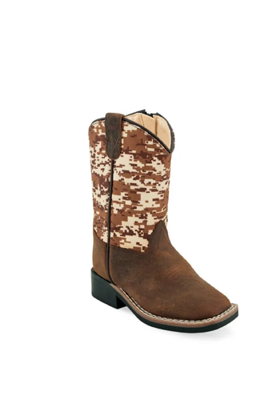 Flash Sale On Fashionable Shoes Old West Brown/Digital Camo Toddler Boys Leather Cowboy Boots Flash Sale On Fashionable Shoes Old West Brown/Digital Camo Toddler Boys Leather Cowboy Boots